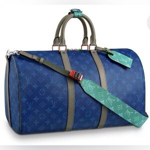 Louis Vuitton Keepall Bandouliere Monogram Outdoor 45 Pacific Blue